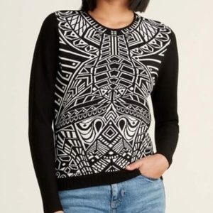 RVN Mehndi Pullover Jacquard Knit Sweater Top size Small